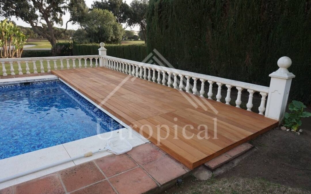 Wooden Decking floor over swimming pool